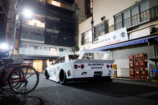 Liberty Walk Kaido Racer R32 Nissan Skyline (REAR) at Tsukiji fish market in Tokyo Horizontal shot (36x24)