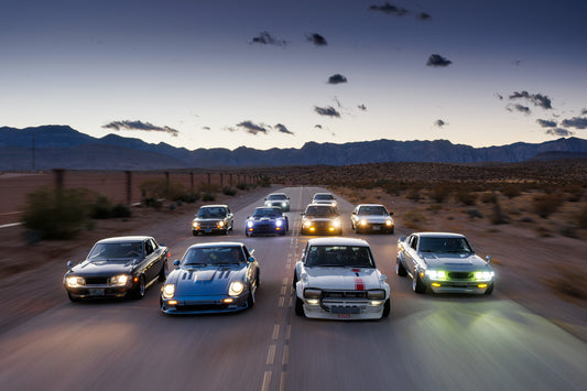 Old school JDM cars in Las Vegas Horizontal 24 x 36 inches(2ftx3ft)