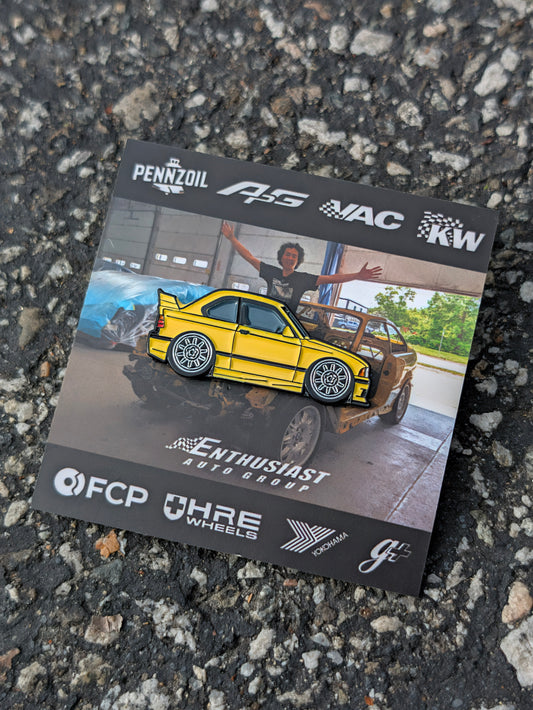 LEEN CUSTOMS x Larry Chen x 1998 BMW M3 E36 Dakar Yellow Show Pin