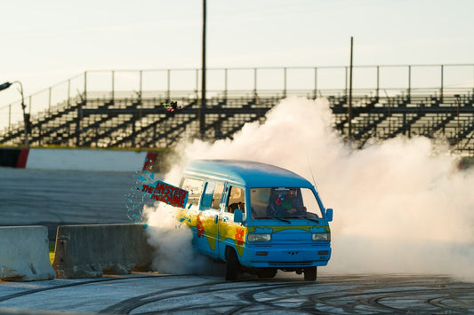 Mystery Machine Glass-Shattering Burnout